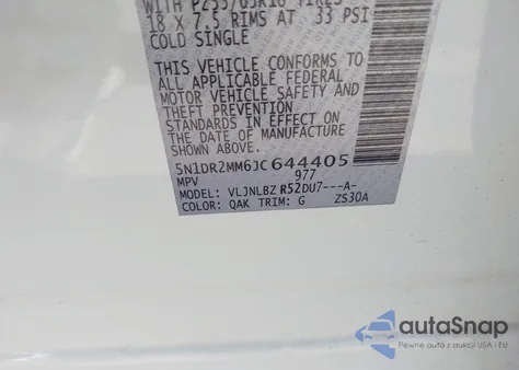 2018 Nissan Pathfinder S from USA, damaged, VIN 5N1DR2MM6JC644405